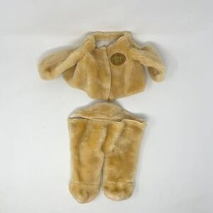 Vintage Tomy Undercover Bears Furry Outfit Jacket & Pant Set Tan Brown 90s Kid